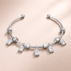 Drop Charm Style Gold Silver Plated CZ Anti Tarnish Copper Cuff & Kada