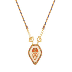 Drop Hamsa Hand Enamel 18K Gold Multicolor Toggle Thread Anti Tarnish Necklace Pendant For Women