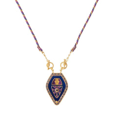Drop Hamsa Hand Enamel 18K Gold Multicolor Toggle Thread Anti Tarnish Necklace Pendant For Women
