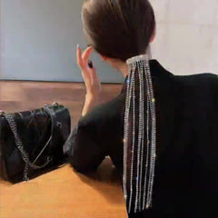 Silver Rhinestone Anti Tarnish Ponytail Clip Hair Accessories For Women