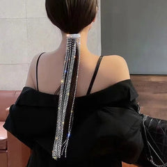 Silver Rhinestone Anti Tarnish Ponytail Clip Hair Accessories For Women