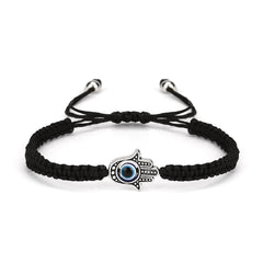 Hamsa Evil Eye Beads Thread Adjustable Bracelet For Men Women