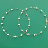 Pearl Gold Plated Anti-Tarnish Copper Hoop Earrings