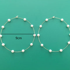 Pearl Gold Plated Anti-Tarnish Copper Hoop Earrings