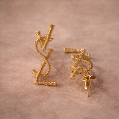 Modern Logo Design Gold Plain Stainless Steel Stud Earrings