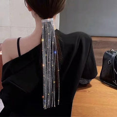 Silver Rhinestone Anti Tarnish Ponytail Clip Hair Accessories For Women