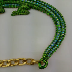 Big Crocodile 18K Gold Green Anti Tarnish Collar Necklace For Women Group1