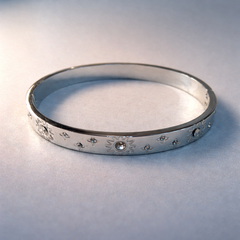 Sun Pattern Gold Silver CZ Anti Tarnish Stainless Steel Cuff & Kada