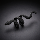 Designer Coiled Wrap Style Black Plain Alloy Adjustable Fancy Ring