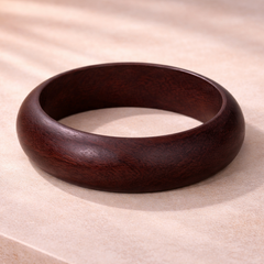Brown Stylish Plain Wooden Cuff & Kada For Women