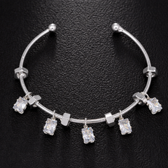 Drop Charm Style Gold Silver Plated CZ Anti Tarnish Copper Cuff & Kada