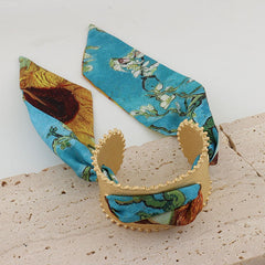 Red Blue Multicolour 18K Gold Plated Anti Tarnish Scarf Cuff Bracelet For Women