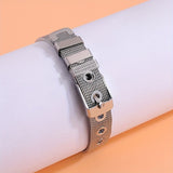Silver Stainless Steel Style Watch Strap Bracelet Men