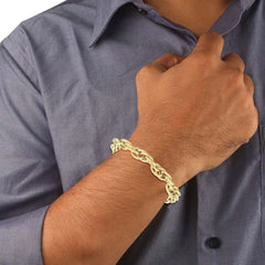 Italian 3D Links 18K Gold Stainless Steel Bracelet For Men