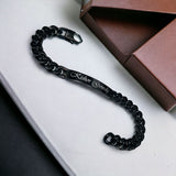 Engrave Letter Name Stainless Steel Chain Id  Bracelet for Men