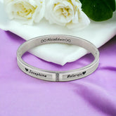 Classic American Diamond Cz Stainless Steel Personalized Engraved Kada Bangle Men