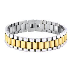 316L Surgical Stainless Steel 22K Gold Rhodium Bracelet For Men