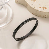 Designer Curb Silver Black Stainless Steel Kada Bangle Bracelet Men