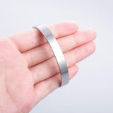 8mm Stainless Steel Letter Engraved Silver Bangle Cuff