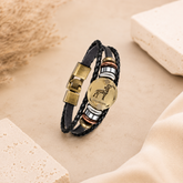 Luxury Vintage Zodiac Gold Plated Leather Bracelet Wrist Wear For Men