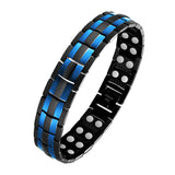 Blue Black Stainless Steel Magnet Health Therapy Bio Energy Bracelet