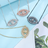 Turkish Evil Eye Lucky Cubic Zirconia American Diamond Slider Bracelet