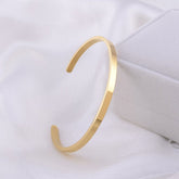 5Mm Matte Finish Stainless Steel Gold Cuff Kada Bangle Bracelet