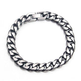 Gun Metal Brush Finish 316L Stainless Steel Curb Chain Bracelet For Men