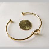 Knot 18K Gold Anti Tarnish Bracelet Cuff For Women