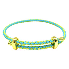 Slim Green 18K Gold Anti Tarnish Adjustable Threads Bracelet For Women