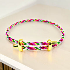 Personalized Customized Initial Letter Alphabet 18K Gold Anti Tarnish Adjustable Threads Bracelet