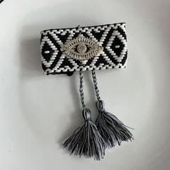 Evil Eye Brown Black Multicolour Threads Anti Tarnish Adjustable Bracelet For Women