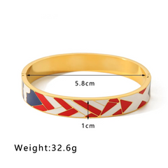 Rainbow Multicolour Enamel 18K Gold Plated Openable Kada Bracelet For Women