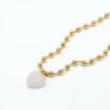 Heart White 18K Gold Stainless Steel Anti Tarnish Necklace For Women