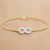 Minimal Infinity Charm Rose Silver Gold Anti Tarnish Brass Bracelet