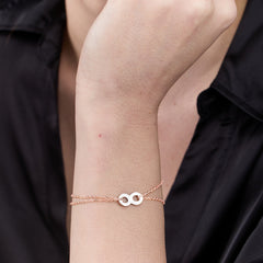 Minimal Infinity Charm Rose Silver Gold Anti Tarnish Brass Bracelet