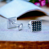Square Black Invisible Setting Cufflinks In Box Group2