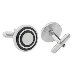 Round Black Target Cufflinks In Box