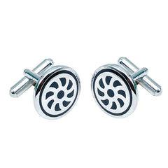 Round Black Eye Cufflinks In Box