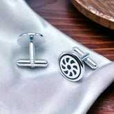 Round Black Eye Cufflinks In Box