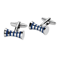 Ribbon Blue Bow Stripe Cufflinks In Box Group2