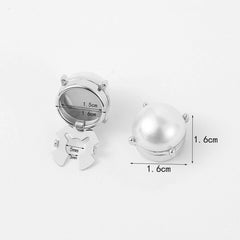 Round Pearl 18K Gold White Anti Tarnish Single Shirt Button Cover For Unisex
