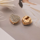 Heart Cubic Zirconia 18K Gold Anti Tarnish Single Shirt Button Cover For Unisex