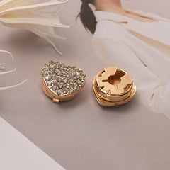 Heart Cubic Zirconia 18K Gold Anti Tarnish Single Shirt Button Cover For Unisex