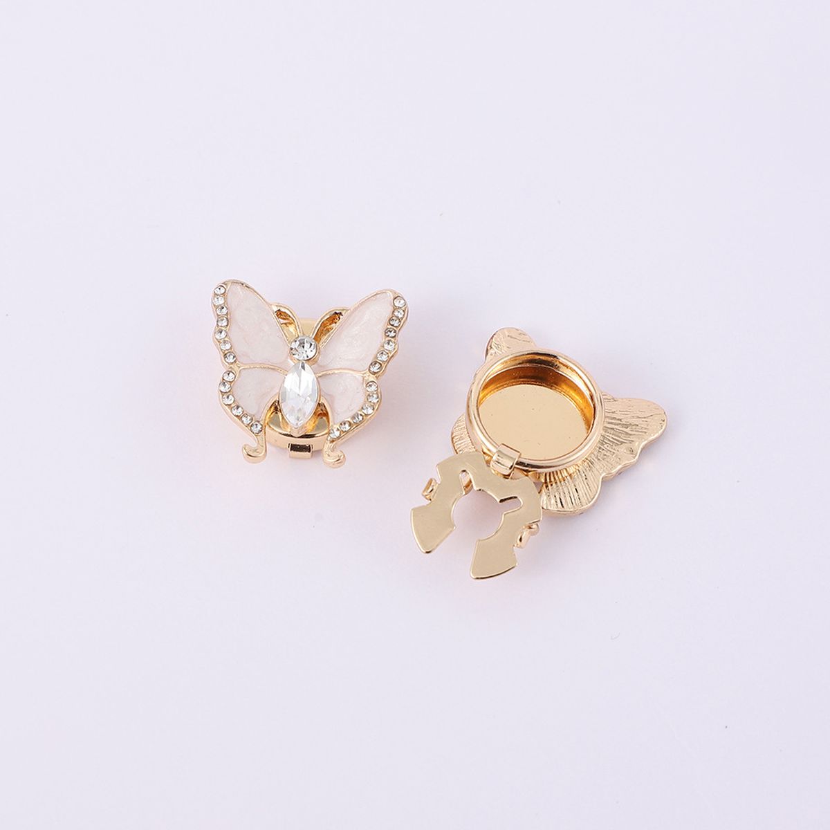 Butterfly Mother Of Pearl 18K Gold White Anti Tarnish Single Shirt Button Cover For Unisex