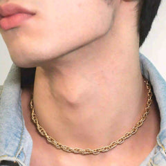 Cross Link 18K Gold Stainless Steel Anti Tarnish Necklace Chain For Women