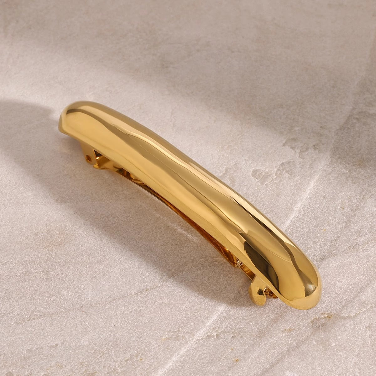 Single Layer 18K Gold Anti Tarnish Barrette Clip Hair Accessories For Girl Women