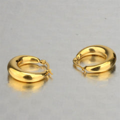 Daily Casual Stainless Steel Anti Tarnish Gold Hoop Earring Pair