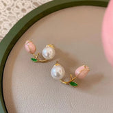 Tulip Pearl 18K Gold Ear Cuff Earring for Women