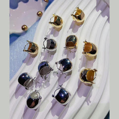 Glossy 18K Gold Anti Tarnish Disco Hoop Bali Earring for Women